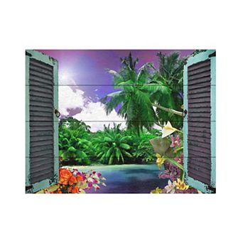 Trademark Fine Art Leo Kelly 'Window to Paradise I' Wood Slat Art