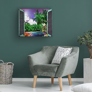 Trademark Fine Art Leo Kelly 'Window to Paradise I' Wood Slat Art