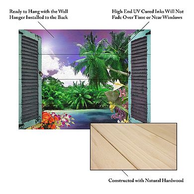 Trademark Fine Art Leo Kelly 'Window to Paradise I' Wood Slat Art