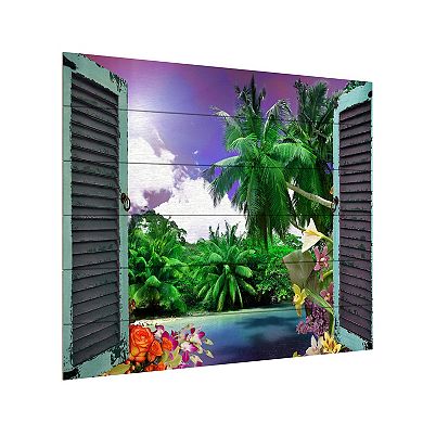 Trademark Fine Art Leo Kelly 'Window to Paradise I' Wood Slat Art
