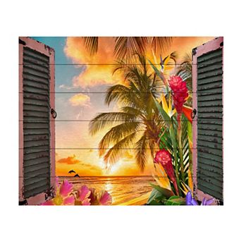 Trademark Fine Art Leo Kelly 'Window to Paradise II' Wood Slat Art