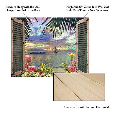 Trademark Fine Art Leo Kelly 'Window to Paradise III' Wood Slat Art