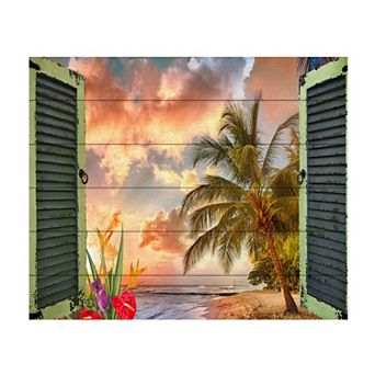 Trademark Fine Art Leo Kelly 'Window to Paradise IV' Wood Slat Art