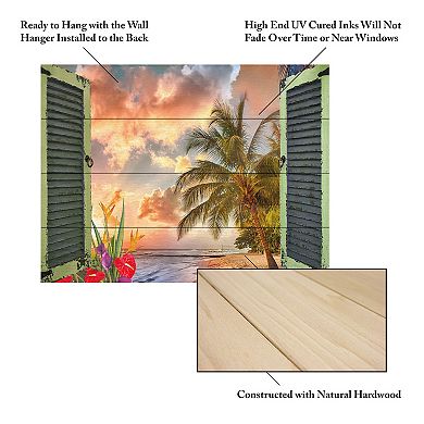 Trademark Fine Art Leo Kelly 'Window to Paradise IV' Wood Slat Art