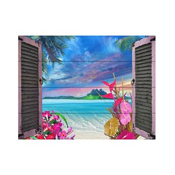 Trademark Fine Art Leo Kelly 'Window to Paradise VII' Wood Slat Art