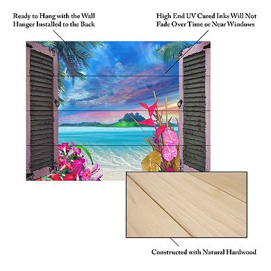 Trademark Fine Art Leo Kelly 'Window to Paradise VII' Wood Slat Art