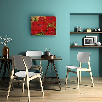 Trademark Fine Art Rio 'Poppies 2' Wood Slat Art