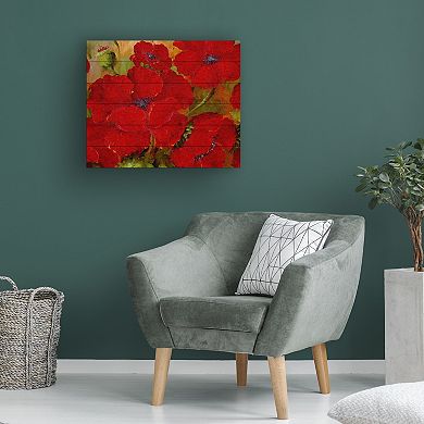 Trademark Fine Art Rio 'Poppies 2' Wood Slat Art