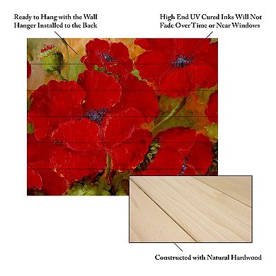 Trademark Fine Art Rio 'Poppies 2' Wood Slat Art