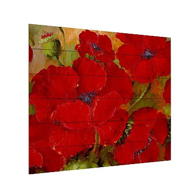 Trademark Fine Art Rio 'Poppies 2' Wood Slat Art