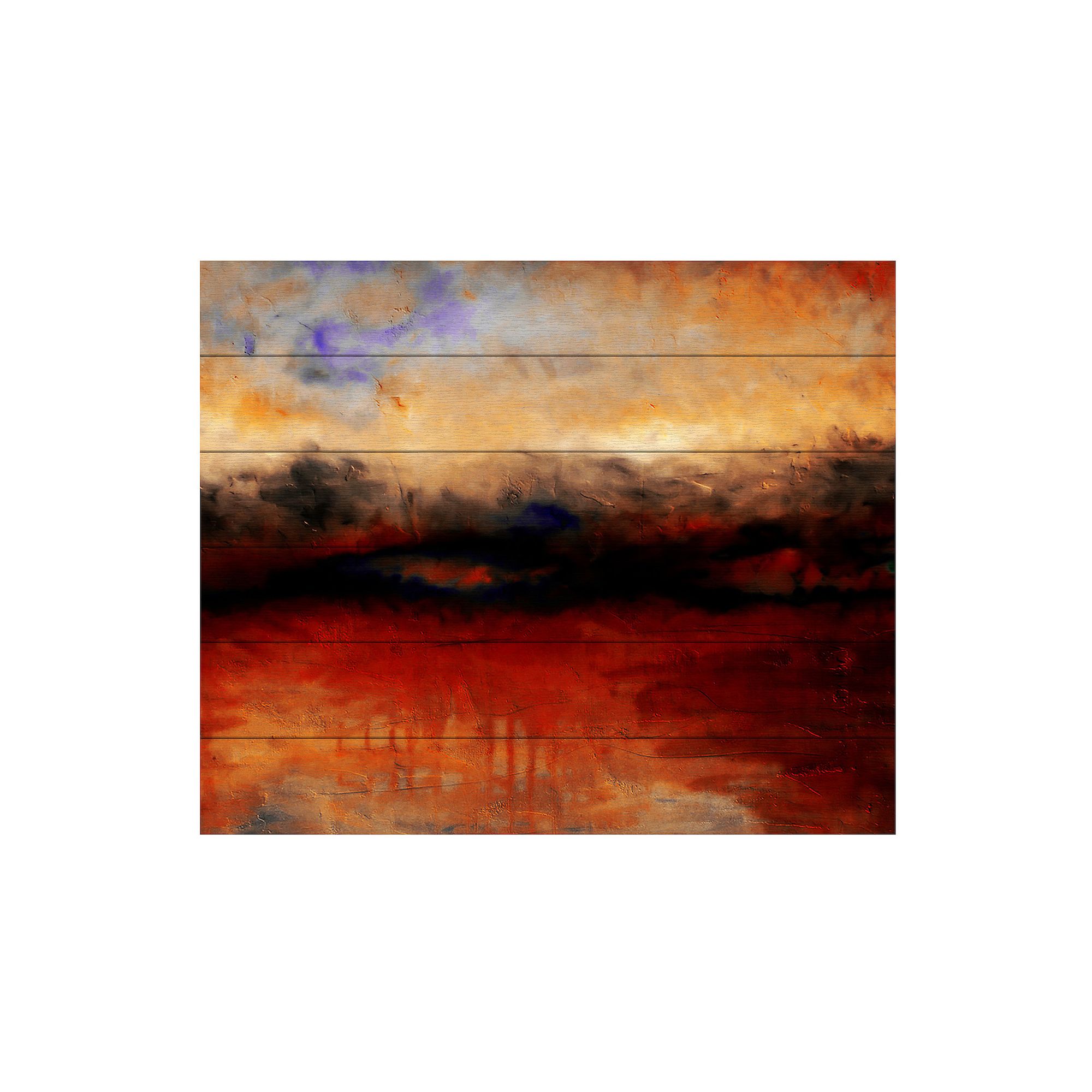 Trademark Fine Art Michelle Calkins Red Skies at Night Wood Slat Art, Mul