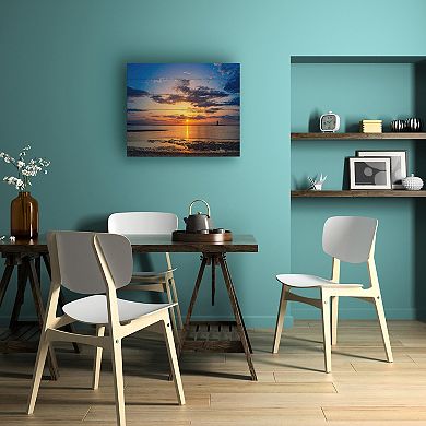 Trademark Fine Art PIPA Fine Art 'Sunset Breakwater Lighthouse' Wood Slat Art