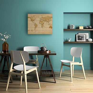 Trademark Fine Art Michael Tompsett 'Antique World Map' Wood Slat Art