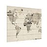 Trademark Fine Art Michael Tompsett 'Vintage Postcards World Map' Wood ...