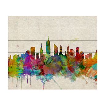 Trademark Fine Art Michael Tompsett 'New York Skyline Tompsett' Wood Slat Art