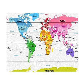 Trademark Fine Art Michael Tompsett 'World Map for Kids II' Wood Slat Art