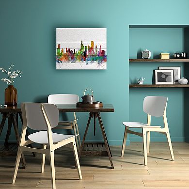Trademark Fine Art Michael Tompsett 'Chicago Illinois Skyline' Wood Slat Art