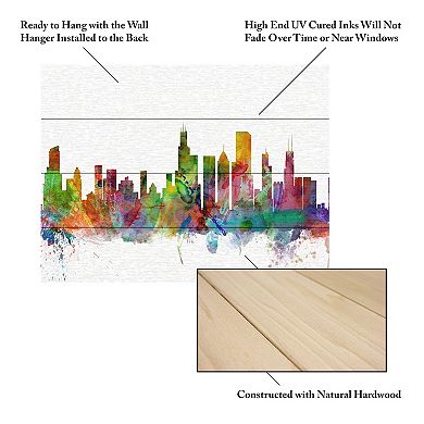 Trademark Fine Art Michael Tompsett 'Chicago Illinois Skyline' Wood Slat Art
