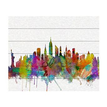 Trademark Fine Art Michael Tompsett 'New York City Skyline' Wood Slat Art
