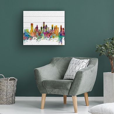 Trademark Fine Art Michael Tompsett 'Houston Texas Skyline' Wood Slat Art
