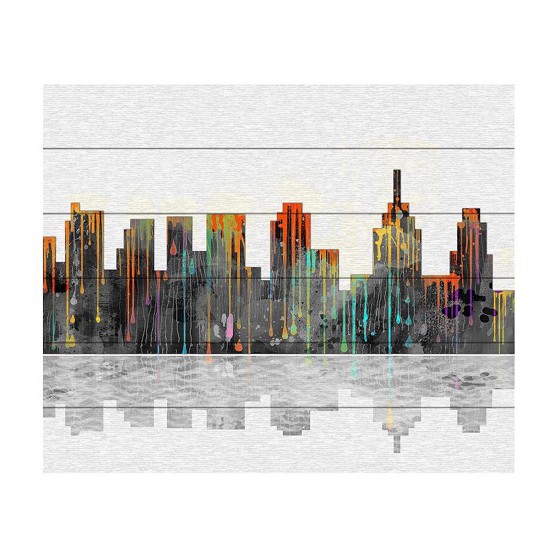Trademark Fine Art Marlene Watson Philadelphia Pennsylvania Skyline Wood 