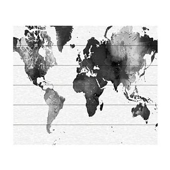 Trademark Fine Art Marlene Watson 'World Map BG-1' Wood Slat Art