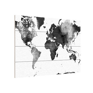 Trademark Fine Art Marlene Watson 'World Map BG-1' Wood Slat Art