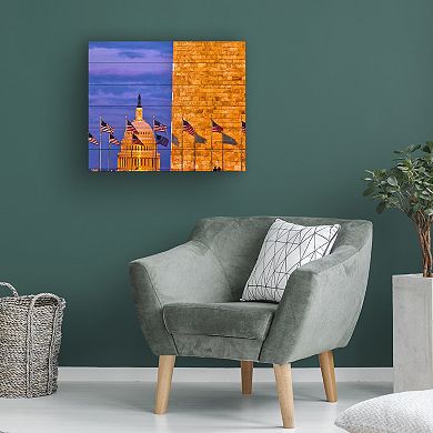 Trademark Fine Art CATeyes 'America' Wood Slat Art