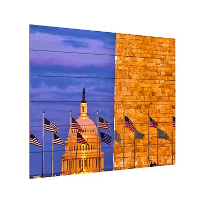 Trademark Fine Art CATeyes 'America' Wood Slat Art