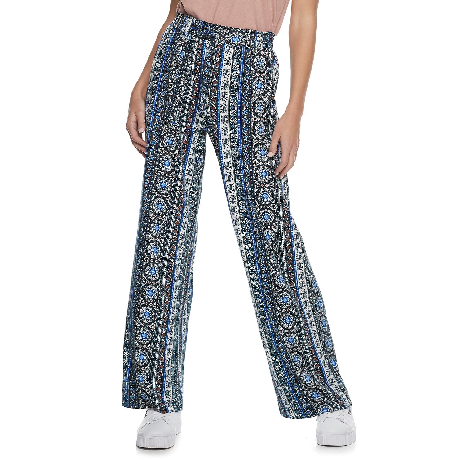 Juniors' Joe B Paperbag Waist Wide Leg Pants