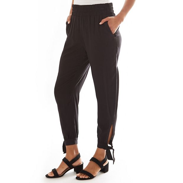 Women s Apt. 9 Side Slit Challis Ankle Tie Pants