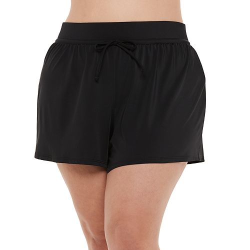 Plus Size EVRI™ Tie-Front Swim Shorts
