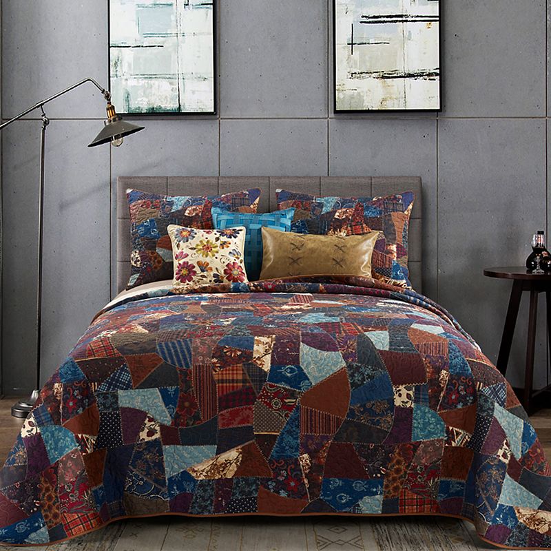 70431637 Donna Sharp Dizzy Pattern Quilt or Sham, Blue, Std sku 70431637