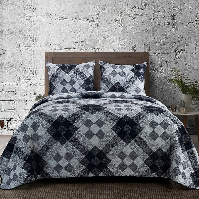 Donna Sharp London Quilt Set, Black, King