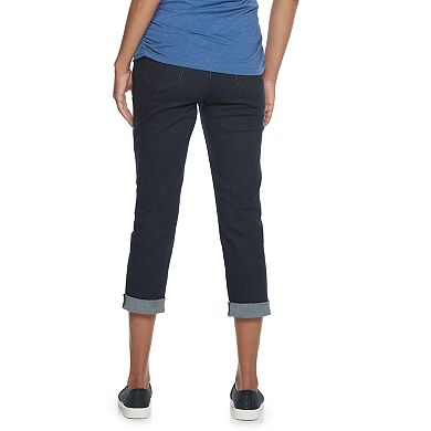 Maternity a:glow Cuffed Full Belly Panel Crop Jeans