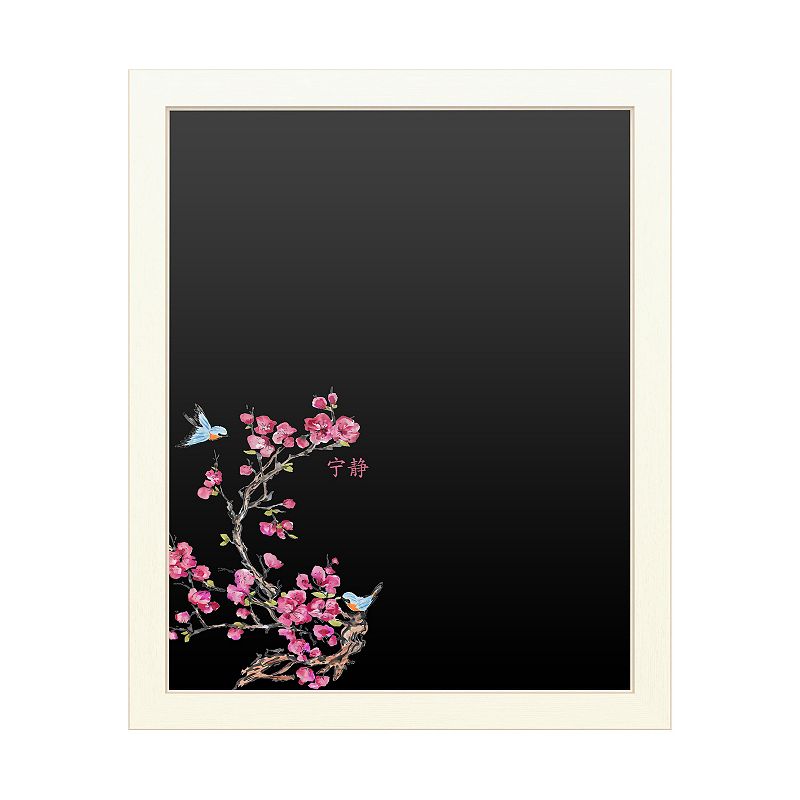 Trademark Fine Art Cherry Blossom Serenity Birds Chalkboard Wall Decor, M