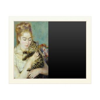 Trademark Fine Art 'Woman With a Cat 1875' Chalkboard Wall Decor