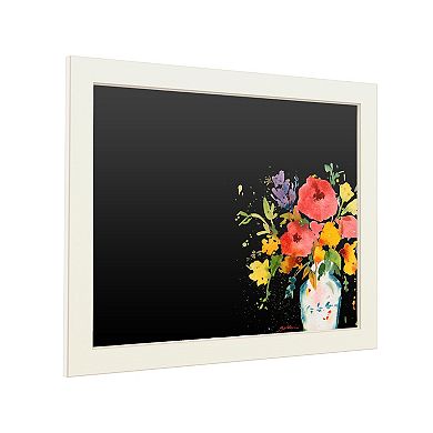 Trademark Fine Art 'White Vase with Bright Flowers' Chalkboard