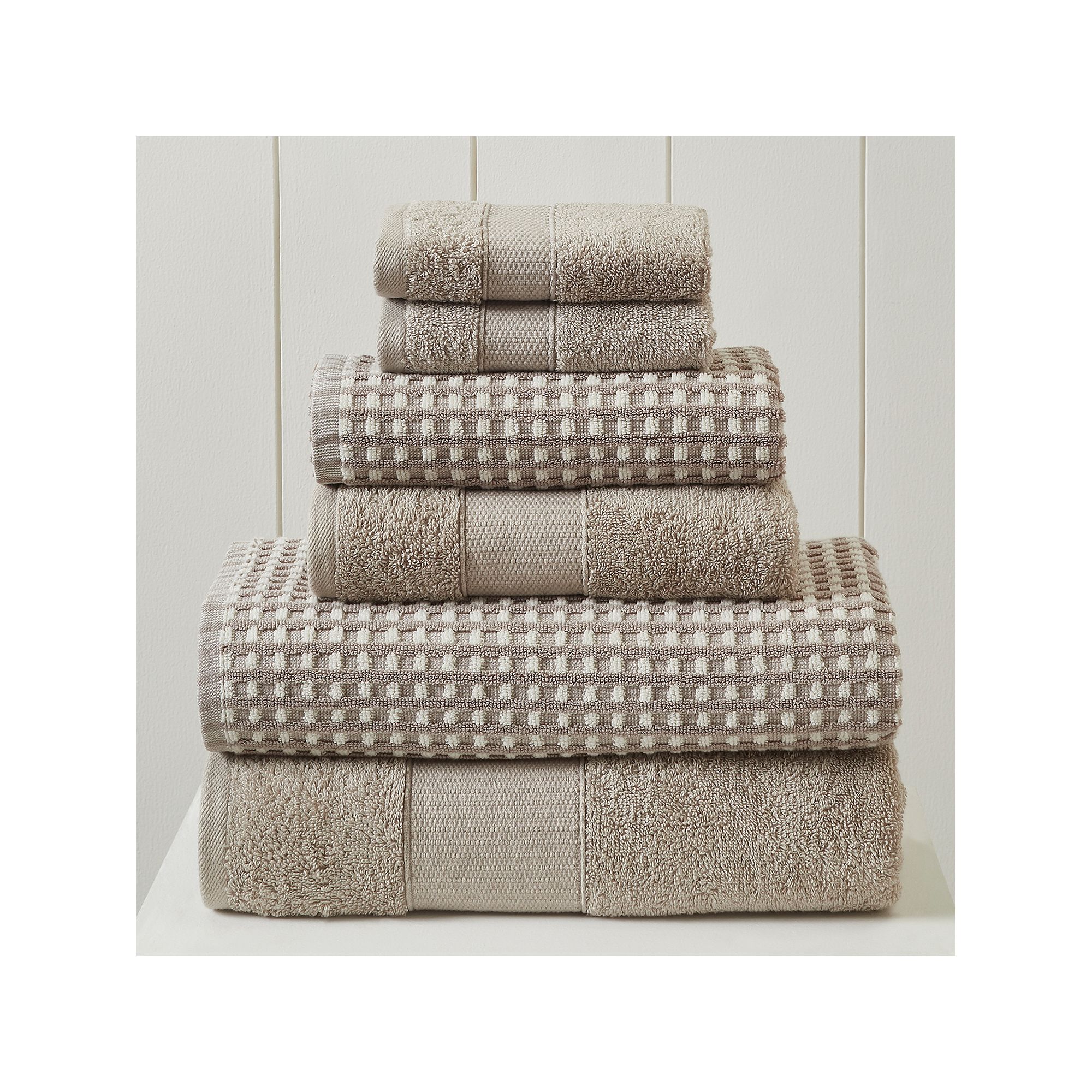Amrapur Modern Threads Cobblestone 6-piece Bath Towel Set, Beige