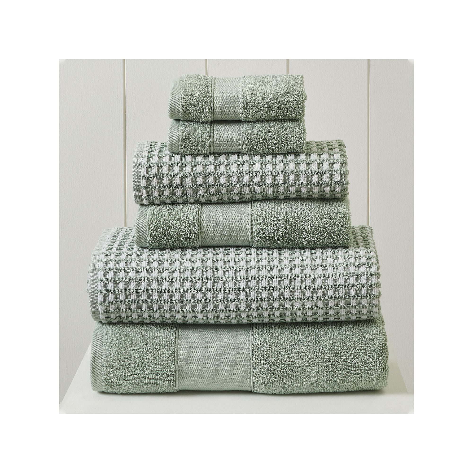 Amrapur Modern Threads Cobblestone 6-piece Bath Towel Set, Green