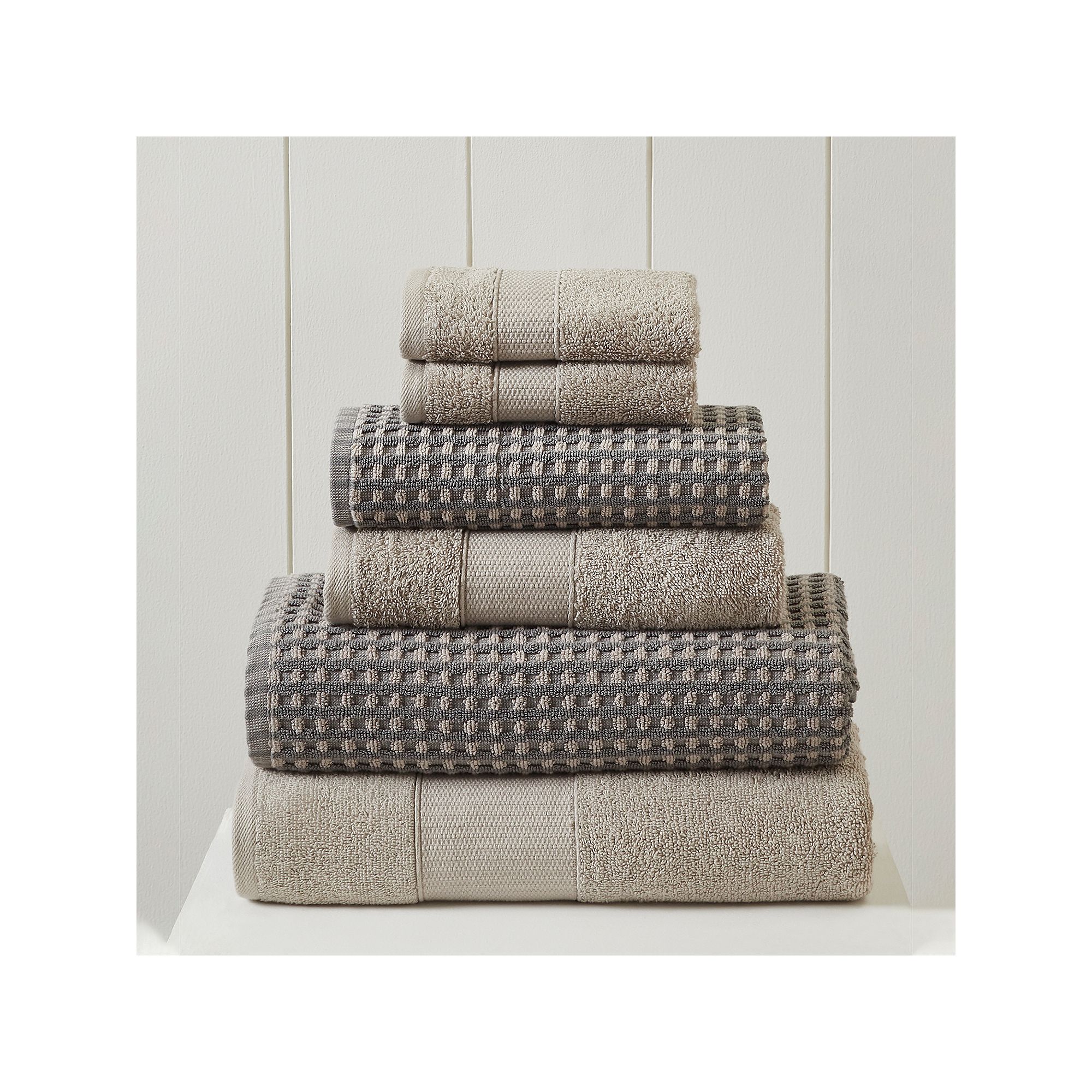 Amrapur Modern Threads Cobblestone 6-piece Bath Towel Set, Grey