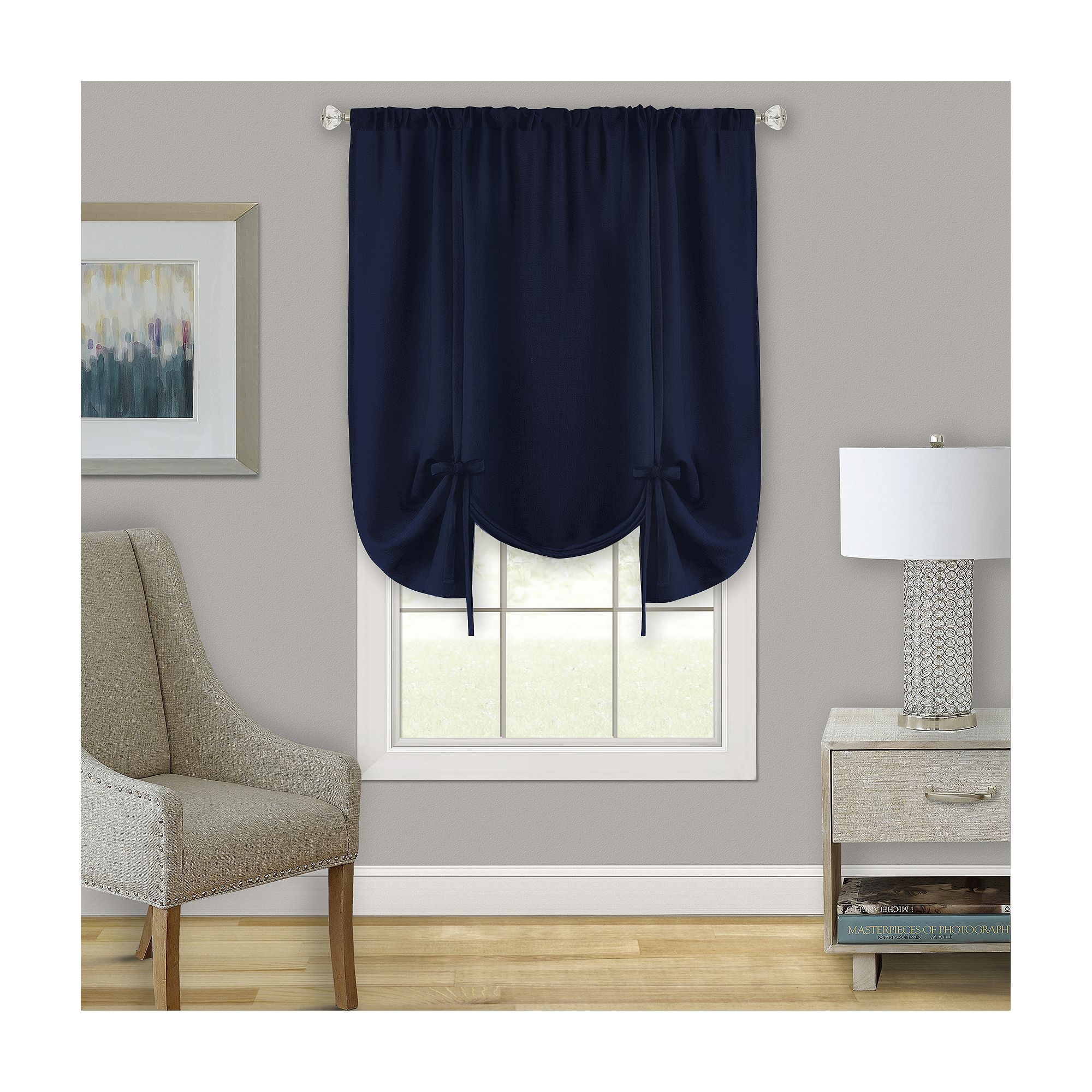 Achim Darcy Window Tie Up Shade 58x63, Blue