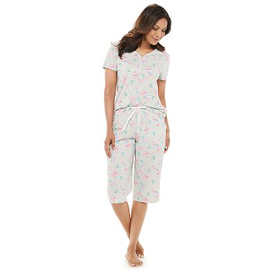 Women's Croft & Barrow® Henley & Skimmer Capris Pajama Set