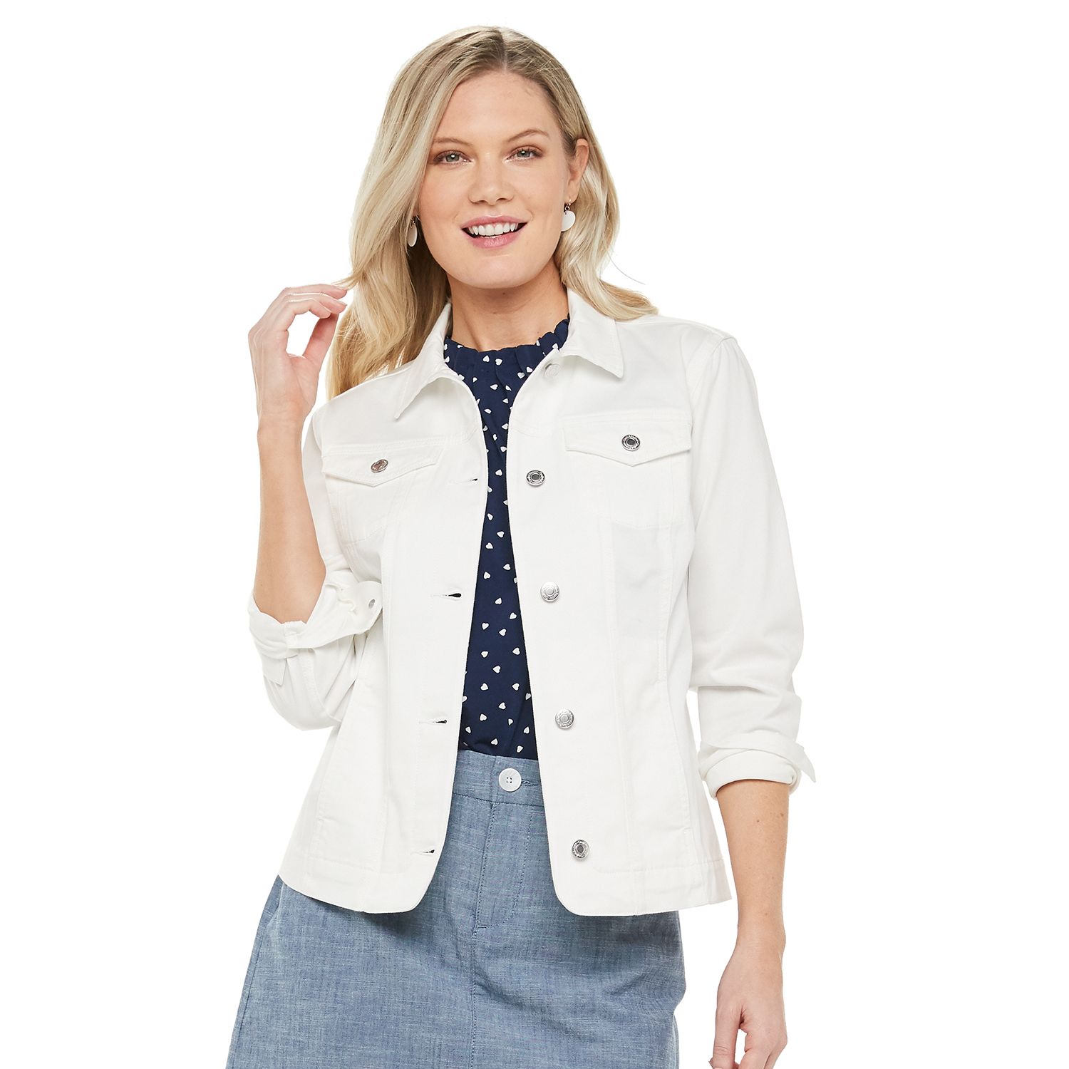 white jean jacket kohls