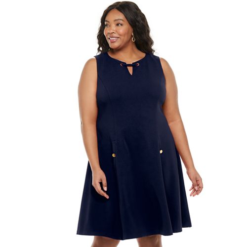 Plus Size Chaps ALine Dress With Hardware Detail