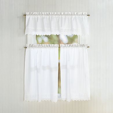 CHF Penny Eyelet Tailored Window Curtain Tier Set