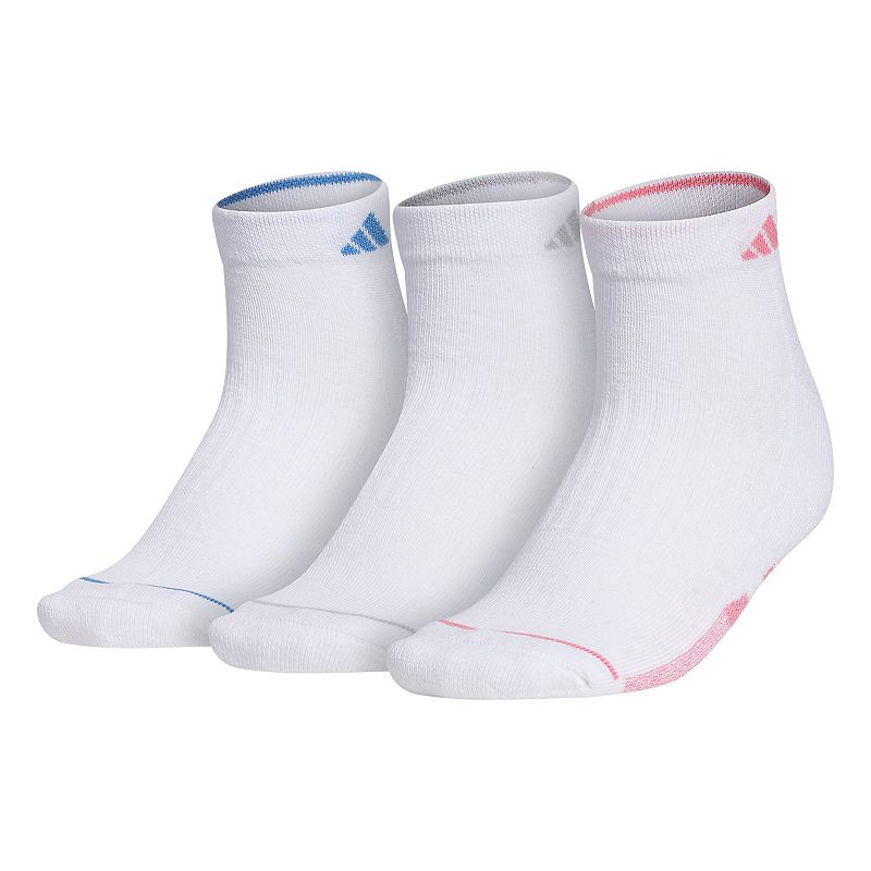 Womens adidas 3-Pack Superlite Stripe Low Cut Socks, Size: 5-10, White