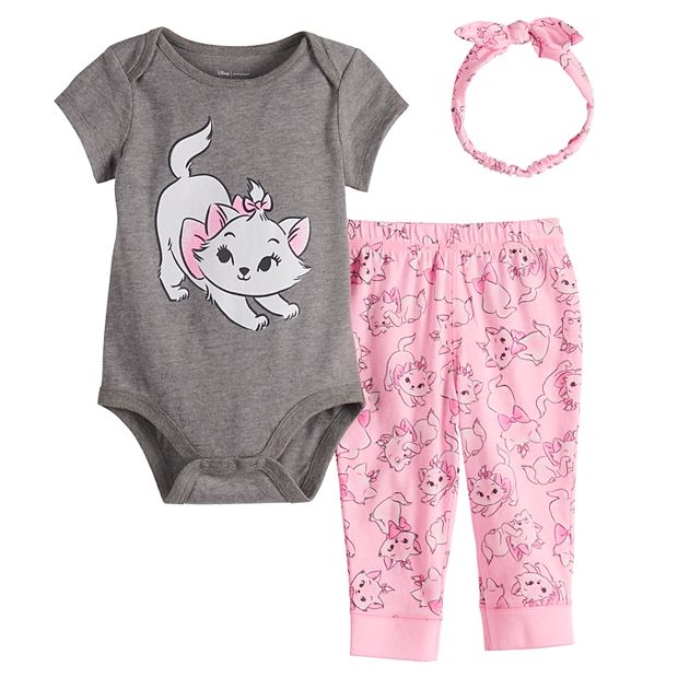 Disney The Aristocats Marie Newborn Baby Girls Bodysuit Pants And