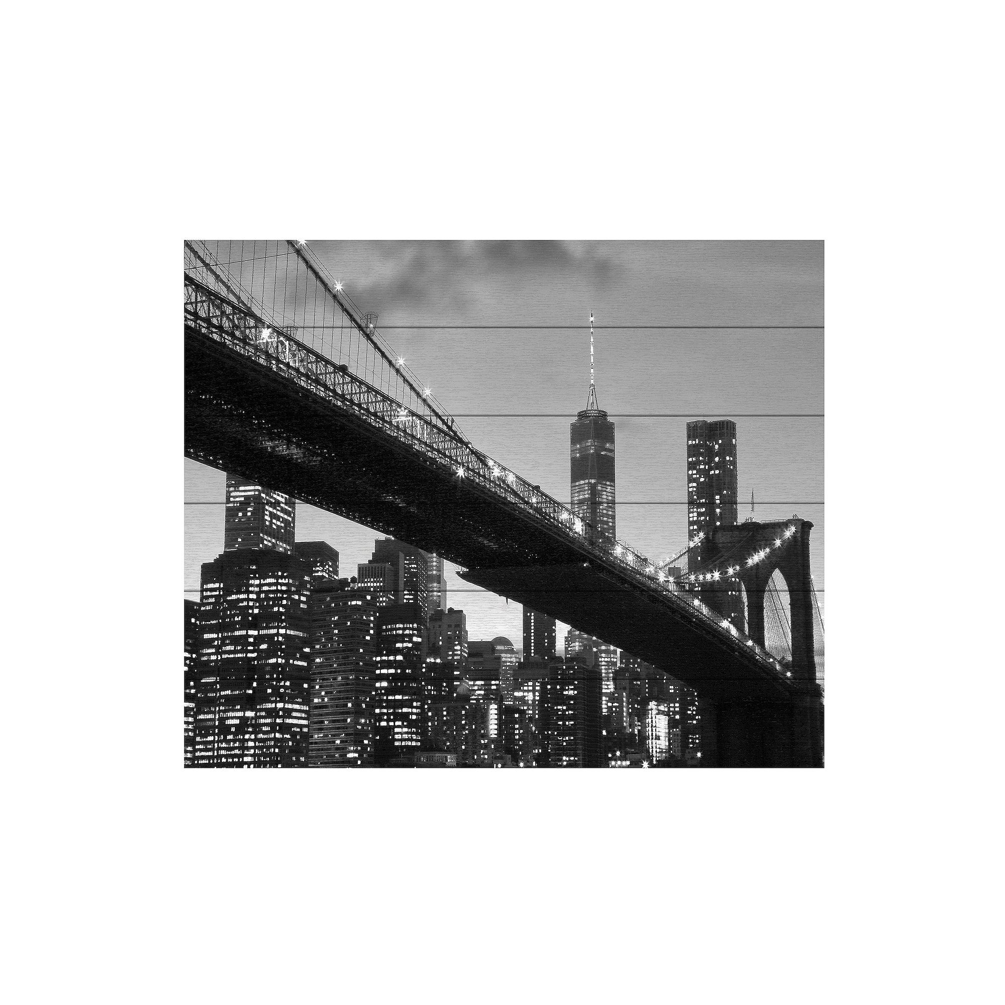 Trademark Fine Art Brooklyn Bridge 5 Wood Slat Wall Art, Multi