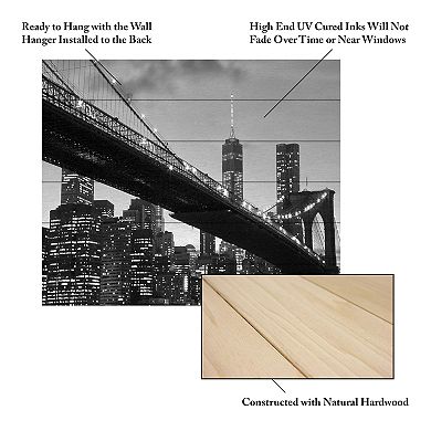 Trademark Fine Art Brooklyn Bridge 5 Wood Slat Wall Art